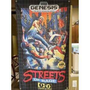 Streets of Rage 5ft Flag Sega Genesis 1991 Black Label Banner Poster